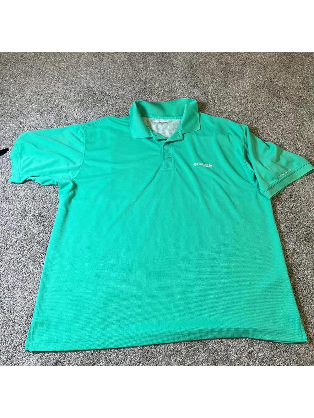 Columbia Men's Teal Omni-Shade Green Polo Shirt 1X